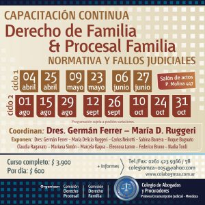 Ciclo de capacitación continua en Derecho de Familia y Procesal