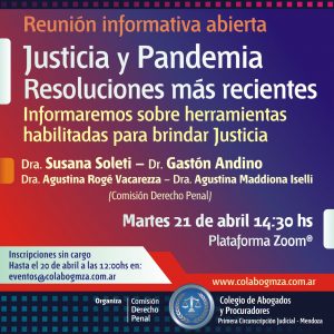 Reunión informativa sobre medidas recientes de la justicia en pandemia