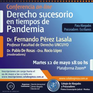 Conferencia sobre Derecho Sucesorio en tiempos de pandemia