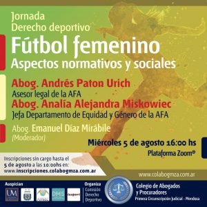 Jornada sobre aspectos normativos y sociales del fútbol femenino