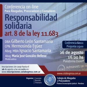 Conferencia sobre Responsabilidad Solidaria. Artículo 8 de la Ley 11.683