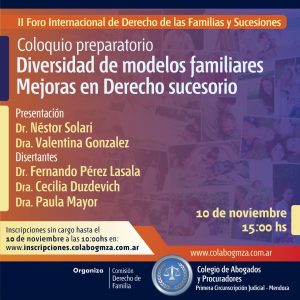 Coloquio preparatorio para el II Foro Internacional de Derecho de Familia y Sucesiones
