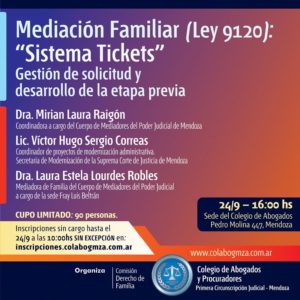 Capacitación en Sistema de Tickets para la Mediación Familiar