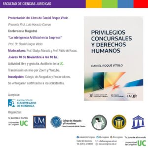 Conferencia “La Inteligencia Artificial en la Empresa” y presentación del libro “Privilegios Concursales y Derechos Humanos”