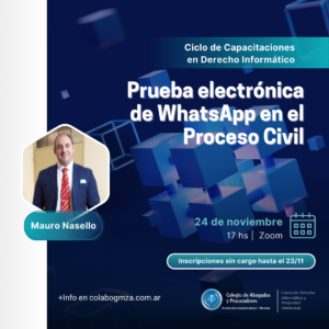 Charla "Prueba electrónica de WhatsApp en el Proceso Civil"