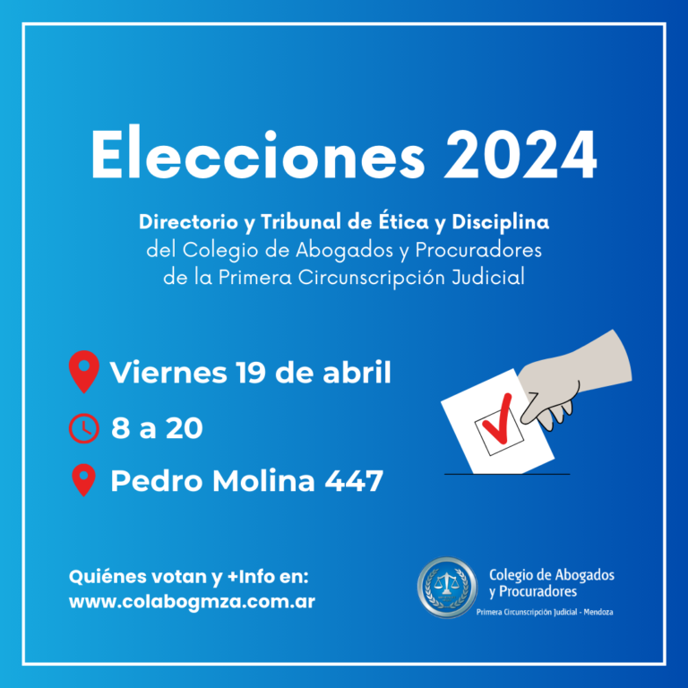 Elecciones 2024 información para votar Colegio de Abogados y