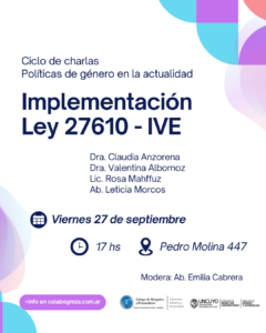 Charla «Implementación Ley 27610 - IVE»